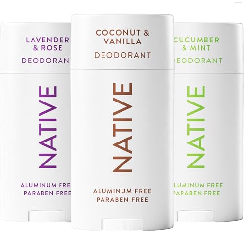 Image of Native Deodorant Contains Naturally Derived Ingredients, 72 Hour Odor Control | Deodorant for Women and Men, Aluminum Free with Baking Soda, Coconut Oil and Shea Butter | Classic Pack Scents, 3-Pack