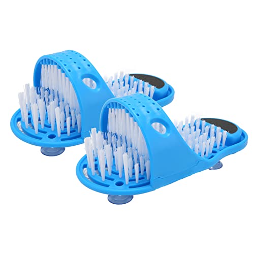 2 piezas de baño cepillo de ducha, cepillo de pies para limpieza de pies, zapatilla de limpieza exfoliante pies cepillo zapatilla de baño cepillo de masaje exfoliante palo en el suelo
