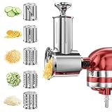 Slicer Shredder Aufsatz für KitchenAid Standmixer mit 5 Klingen, Käsereibe Aufsatz, Fresh Prep Slicer, Größere Gemüsesalat Maker Zubehör für Kitchenaid