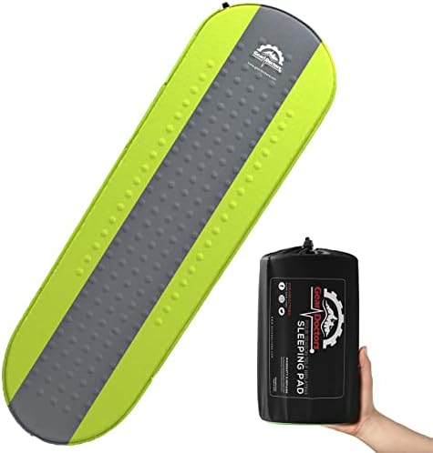Gear Doctors Self Inflating Camping Sleeping Pad for Camping 4.3 R Insulated Camping mats-1.5 in Must Haves Inflatable Foam air Sleep mat Self Inflating air Mattress for Camping cot pad Tent Floors