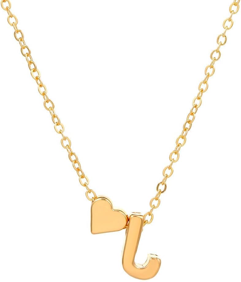 Initial Necklaces Tiny Letter Pendant Personalized A-Z Letter Monogram Name Stainless Steel Necklace Trendy Dainty Jewelry for Women Gift