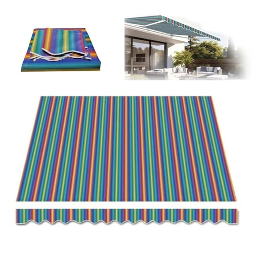 genérico Toldo retráctil de 4 x 2,4 m para Patio, toldo Manual de Repuesto, Lona Impermeable para Puerta, Ventana y Parasol (300 x 250 cm)
