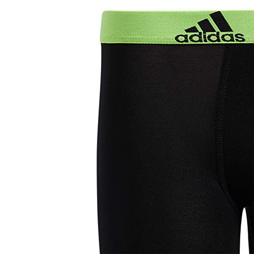 Adidas Kids-Boy's Performance Boxer Briefs Underwear (4-Pack), Signal Green/Black/Grey, Small #TOP2