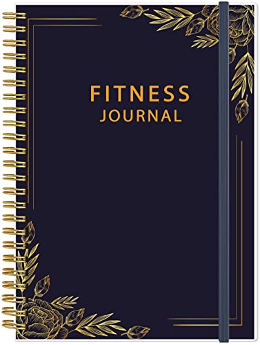 Simplified Fitness Journal for Women & Men,A5 Workout Journal/Planner Daily Exercise Log Book to Weight Loss, Gym, Muscle Gain, Bodybuilding Progress, 5.8"x8.3", Black