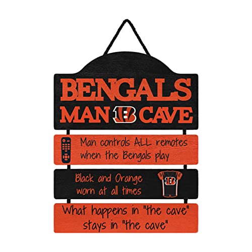 Cincinnati Bengals NFL Mancave Team Logo Man Cave Hanging Wall Sign