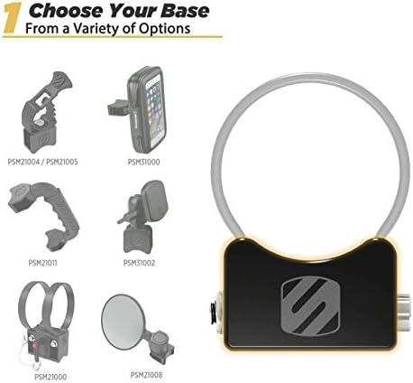 Various BaseClamp accessory options including mirror, phone holder, grab handle, and fire extinguisher mount.