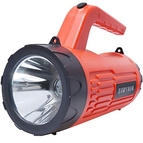 Eornmor Ultra Bright Handheld Flashlight 6000 Lumens 6000mAH Large Portable USB Rechargeable LED Spotlight Flashlight High Power Outdoor Searchlight Torch with Power Bank Function (Red)