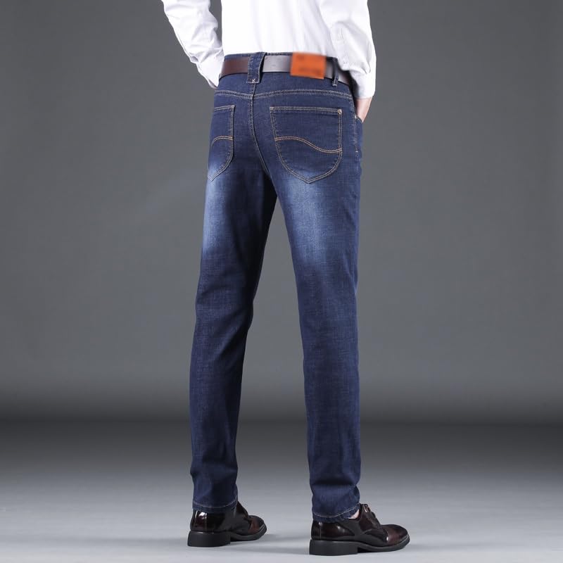 Basic Mid-Rise Straight-Leg Trousers Comfortable Trousers Loose Men's Jeans for Men4