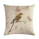 Nunubee Funda de Cojine Lino 45 x 45 Funda de Almohada Sofá Sala de Estar Dormitorio Cama Decorativos Baratas, Estilo Chino