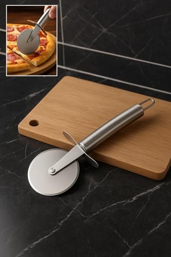 Paslanmaz Çelik Pizza Hamur Mantı Börek Kesme Ruleti | Pratik Pizza Kesici Dilimleyici Rulet