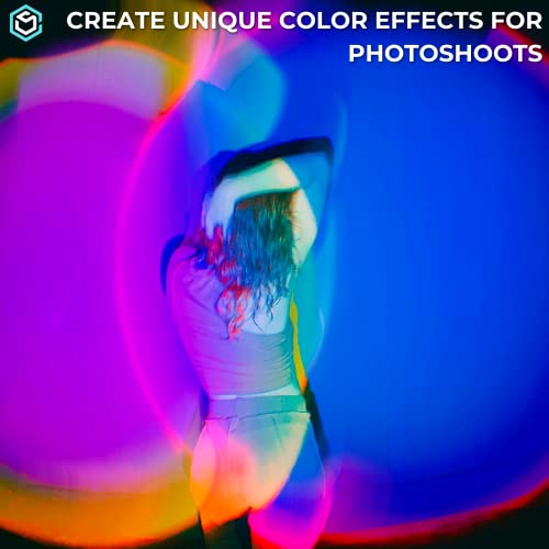 Cosmosphere Starvision 2.0 Sunset Lamp Projector - 7 Cosmic Colors Sunset Light, Touch Control Sunset Projection Lamp, Adjustable 360°, Usb Rechargeable Battery Sunset Lamp Multiple Colors (White) #TOP7