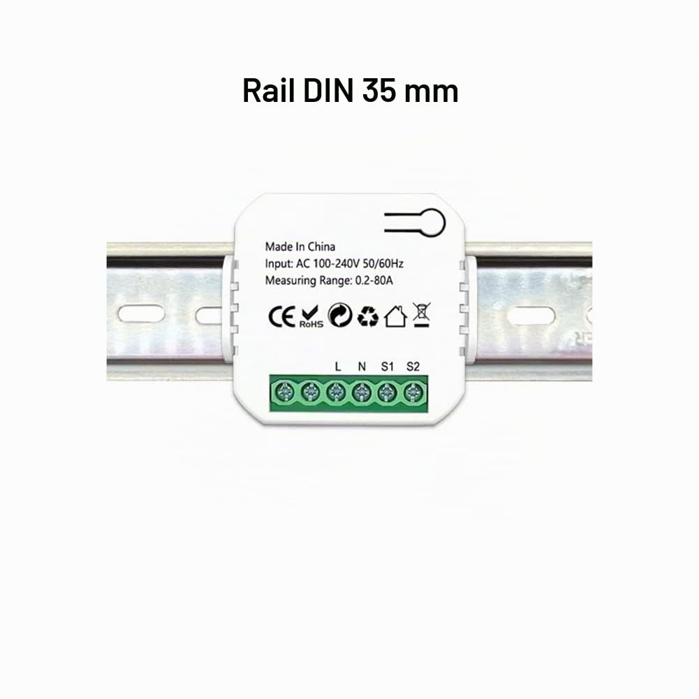 Tuya Smart Life ZigBee Compteur D'éNergie 80A avec Pince de Transformateur de Courant KWh Moniteur de Puissance Statistiques D'éLectricité110V 240V