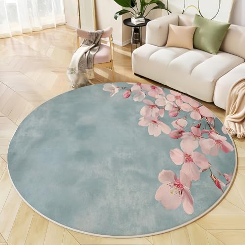 Tapis fleurs de cerisier pour chambre cocooning et sol doux lavable - 4