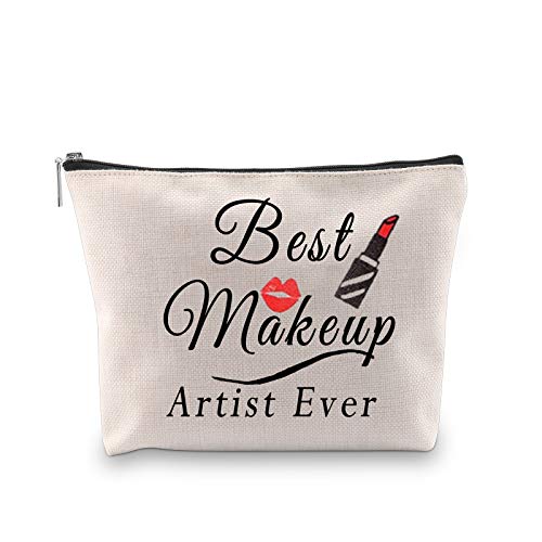 POFULL Best Makeup Artist Ever Gifts Makeup Artist Gifts For Artist Beauty Salon Gift for Woman Gift for Makeup Lover Makeup bag (Best Makeup Artist Makeupbag)