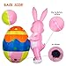 YIHONG 8 FT Height Easter Inflatable Outdoor Decorations Bunny with Egg, Easter blow up yard Decorations Build-in LED for Holiday Lawn, Yard, Garden Decor