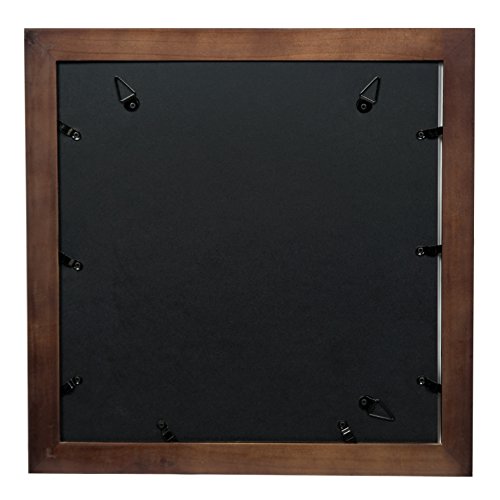 Gallery Solutions Wall Mount Double Mat Picture Frame, 12X12 8X8, Walnut/White #TOP2