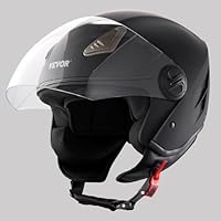 VEVOR Motorradhelm Motocross-Helme 3/4 Gesicht Größe XL, Helme aus ABS mit Bluetooth-Kommunikation & Wechselglas, ECE-geprüfter bequemer Motocross-Helm, für Jugendliche & Erwachsene schwarz