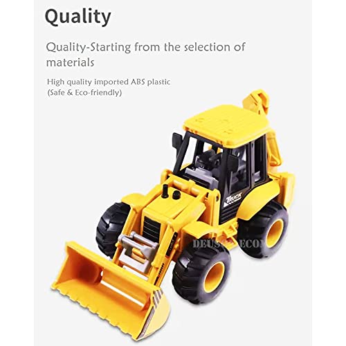 Image of DEUSON ECOM Construction Bulldozer Excavator Loader Truck Vehicles for Kids Building Vehicle Engineer Toys for 3 4 5 Year Boy Toddlers Unbreakable Toy for Kid (201-11) Multicolor
