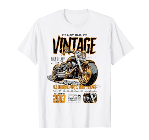 Cumpleaños de motos de motociclistas vintage nacido en 2013 Camiseta