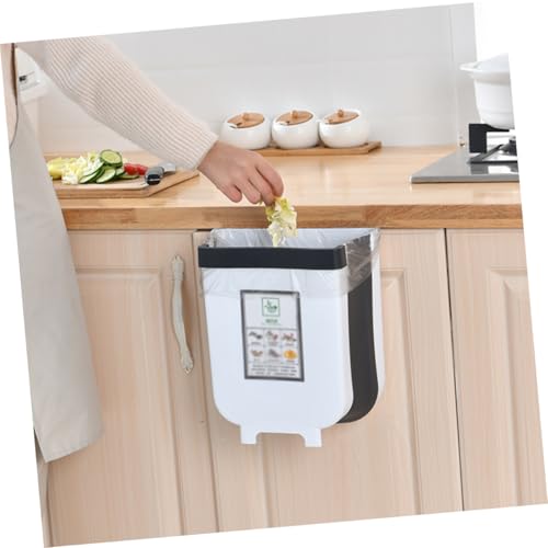 Cabilock bote plegable para basura blanco para puerta de gabinete miniatura 6