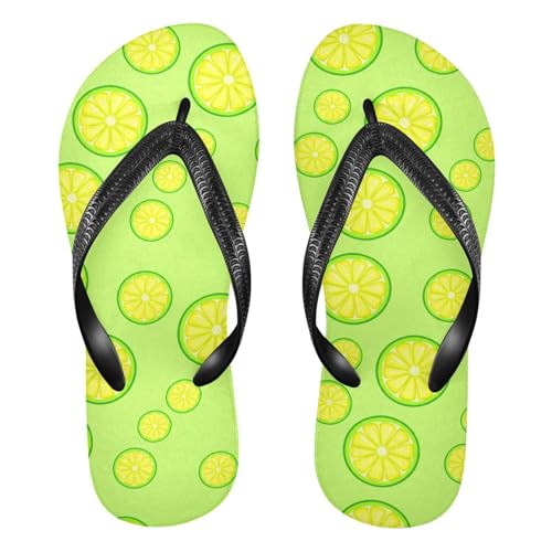 Green Lime Flip Flops for Beach Thong Sandals Anti-slip Lightweight Flat Slippers for Summer Outdoor Travel