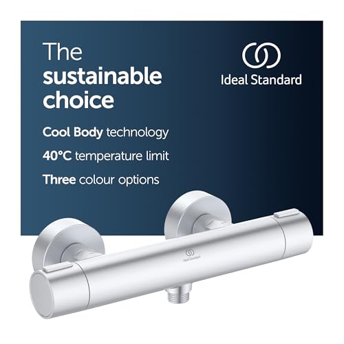 Ideal Standard Ceratherm Alu+ Exposed Shower Mixer, Made from 100% Recycled Aluminum, Water- and Energy-Saving - Image 2