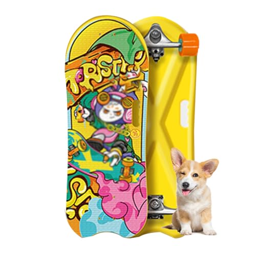 Hundeskateboard für Bulldoggen und Katzen, komplettes Haustier-Skateboard mit PU-Rädern für Hunde und Haustiere