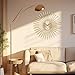 Large Wall Clocks for Living Room Decor 24 Inch Gold Starburst Wall Clock, Silent Non-Ticking Metal Wall Clocks Battery Operated, Mid Century Boho Farmhouse Modern Art Decor for Bedroom Office