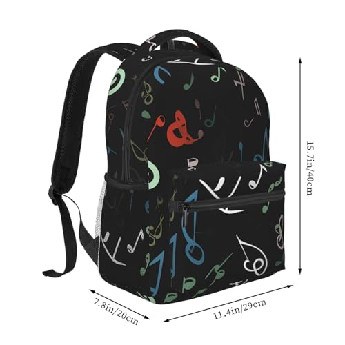 Casual Backpack for Women Men Music Note Lightweight Daypack Large Capacity Nurse Bag2