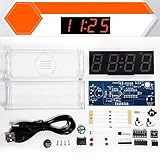Diy Electronics Project Interaktives digitales Röhrenuhr-Set mit einstellbarem Farbdisplay (orange)