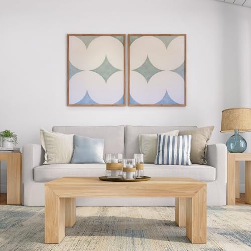Plank+Beam Modern Coffee Table, 40 Inch, Rectangular, Blonde Wirebrush by Plank+Beam - Used condition - Image 2
