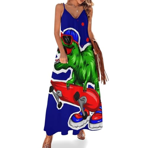 Robe longue dinosaure skateboard anti-plis pour vos voyages