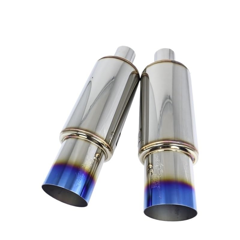 Tłumik Samochodowy Wysokiej jakości rura wydechowa samochodu ze stali nierdzewnej z interfejsami 51/63/76MM Tłumik do Samochodu(63-89 Blue)