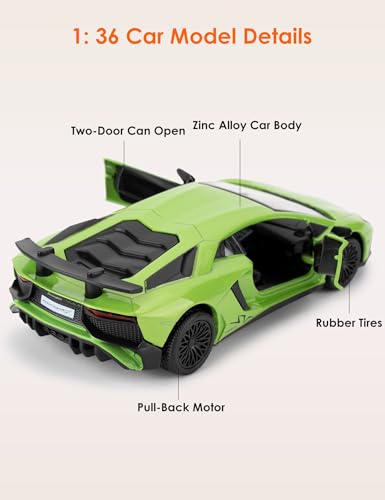 Modelo de Auto Lamborghini LP750-4 SV 1:36 Verde miniatura 3