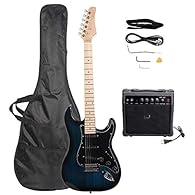 Best choice for yourself or as a gift for your dear friends. A perfect solution for beginners who want to learn to play guitar. Come with 1 x Guitar Bag, 1 x Strap,1 x Guitar Amplifier,1 x Power Wire,1 x Tool,1 x Plectrum, 1 x Tremolo Bar. An instrum...