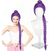 Peluca Larga Morada para Disfraz de Cosplay para Niños,Peluca de