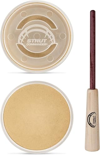 STRUT Commander Turkey Pot Call - Turkey Calling with Realistic Yelps Clucks Cutts Purrs for Hunting Turkeys - Made in USA - Commandress/Ceramic and Glass