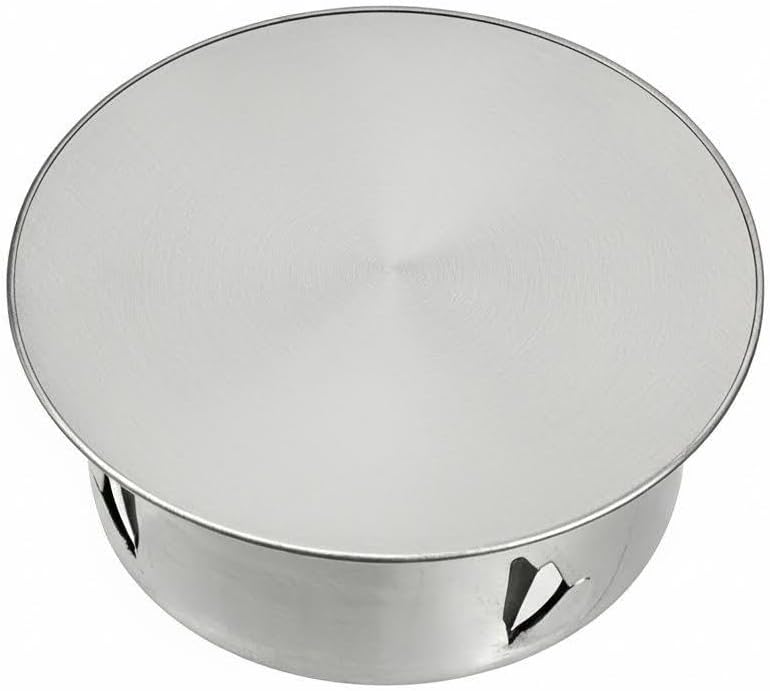 5-Inch Metal Tee Cap, Round Stainless Steel Dryer Vent Cap, Reusable Pipe Plug End Cap Duct Fitting, 1Pcs
