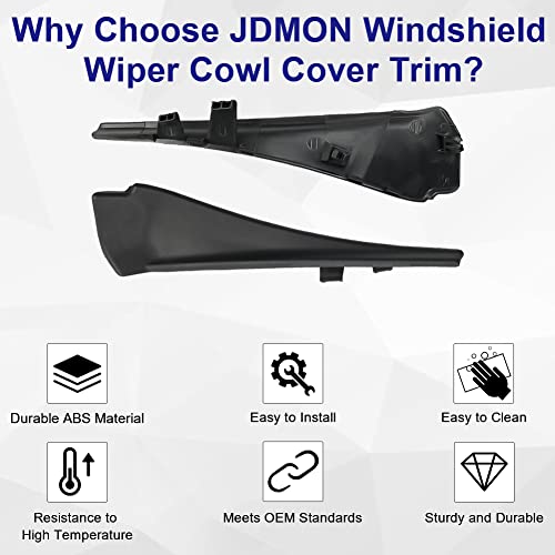 Jdmon Front Windshield Wiper Cowl Replacement For Nissan Rogue 2014 2015 2016 2017 2018 2019 2020 Cowl Extension Trim Cover Replacement For 66895-4Cl0A 66894-4Cl0A 1Pair Black #TOP6
