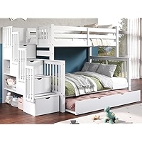 Amazon.com: Bedz King Stairway Bunk Beds Twin over Full with
