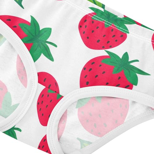 Cotton Toddler Underwear Floral Cute Cartoon Red Strawberries Cute Panties Girl Artistic Kids Briefs Undies 2t4