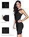Halter Bandage Dresses for Women Mini Cocktail Dress Wedding Guest Dresses(Black,L)
