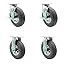 2 Swivel w/2 Brakes & 2 Swivel Locks - 2 Rigid