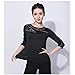 Yhhsgscr Long Sleeve Latin Dancewear Training Outfit for Rumba Samba Women's Salsa Dance Clothes Cha Cha Dancing Top,Black,XL