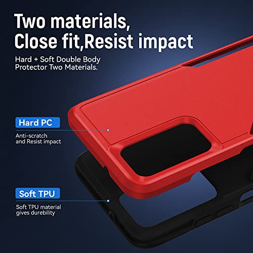 Image of for Samsung Galaxy A03S Case with HD Screen Protector, Red