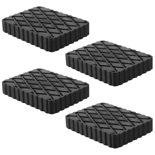 Racewill 4 Pack Solid Rubber Auto Lift Pads Anti-Skid Lift Block Spacer Pad for Car Lifts Jacks and Racks 3000lbs Loading Capacity 6-1/3 x 4-3/4 x 1