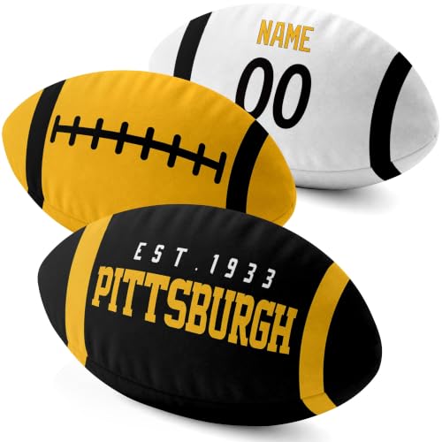 Image of ANTKING Pittsburgh Throw Pillow Custom Name Number for Men Boy Gifts | Personalized Gift for Youth for Birthday Christmas