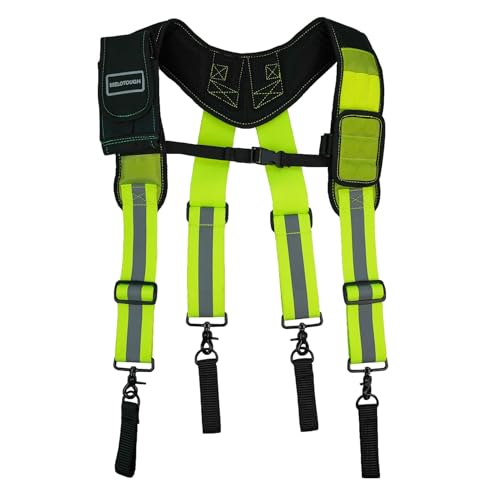 Image of MELOTOUGH Magnetic Tool Belt Suspenders with Magnetic WristBand for Work Belt Padded Suspenders Constrcution