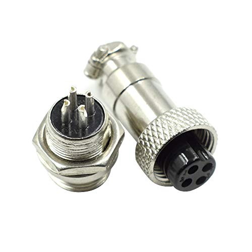 Conector GX12-4P 4 Pines Metal Macho y Hembra Pack 2 miniatura 1