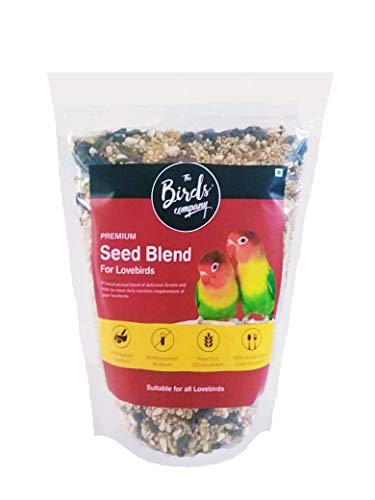 Image of The Birds Company Cuttlefish Bone, Bird Calcium for Finches, Budgies, Conures, Lovebirds, Cockatiels & Seed Blend of 9 Grains & Nuts, with Spirulina & Cuttlefish Bone, Bird Food for Love